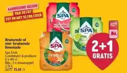 AD Delhaize Bruisende of niet-bruisende limonade Spa Fruit aanbieding