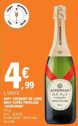 E.Leclerc AOPm Crémant de Loire Brut Cuvée Privilège "Ackerman" aanbieding