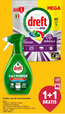 Shop & Go Delhaize Dreft 3 in 1 power aanbieding