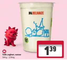 AD Delhaize Volle yoghurt, natuur aanbieding