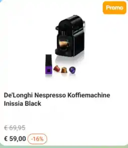 Krëfel De'longhi nespresso koffiemachine inissia black aanbieding