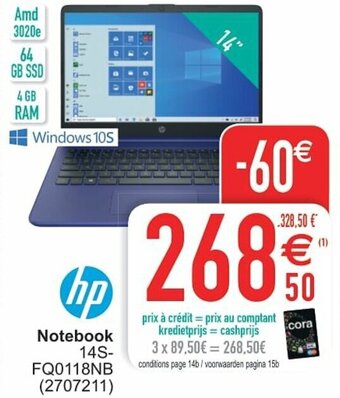 Cora HP Notebook aanbieding