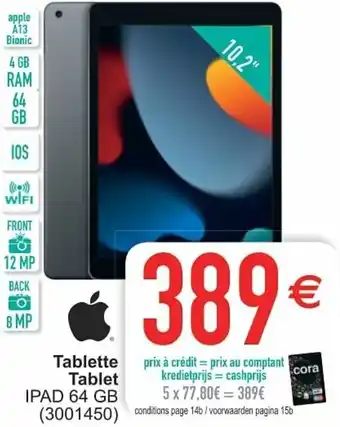 Cora Tablette Tablet iPad 64gb aanbieding