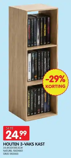 Yess Houten 3-vaks kast aanbieding