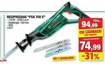 Hubo Bosch reciprozaag psa 700 e aanbieding