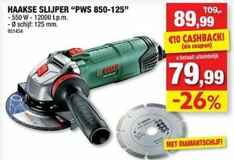 Hubo Bosch haakse slijper pws 850-125 aanbieding