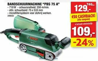 Hubo Bosch bandschuurmachine pbs 75 a aanbieding