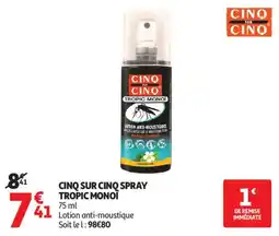 Auchan Cinq sur cinq spray tropic monoi aanbieding