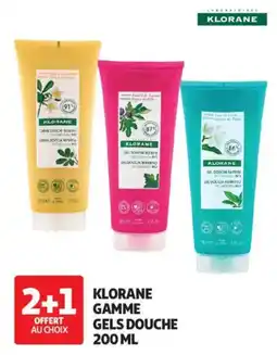 Auchan Klorane gamme gels douche aanbieding