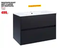 Hubo Wastafelkast met 2 lades en wastafel aanbieding