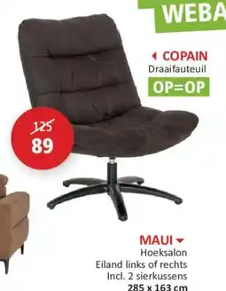 Weba copain draaifauteuil aanbieding