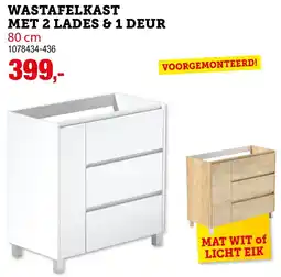 Hubo Wastafelkast met 2 lades & 1 deur aanbieding