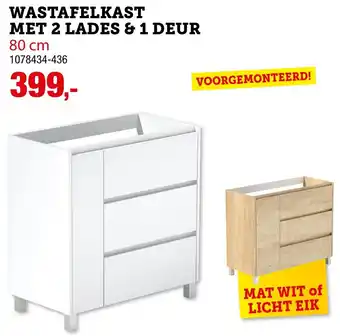 Wastafelkast met 2 lades & 1 deur