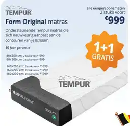 Sleepworld Tempur form original matras aanbieding