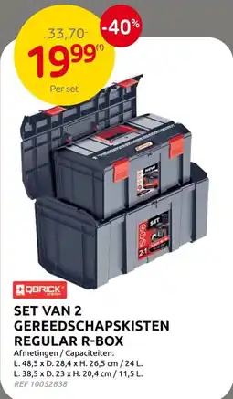 BricoPlanit set van 2 gereedschapskisten regular r-box aanbieding