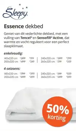 Sleepworld Essence dekbed 4-seizoens aanbieding