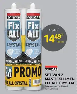 BricoPlanit set van 2 mastieklijmen fix all crystal aanbieding