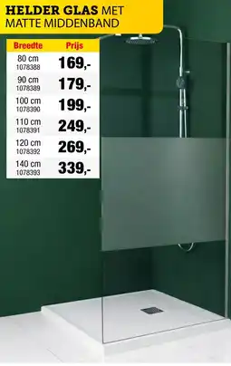 Hubo Helder glas met matte middenband aanbieding