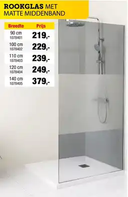 Hubo Rookglas met matte middenband aanbieding