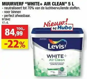 Hubo Muurverf white+ air clean aanbieding