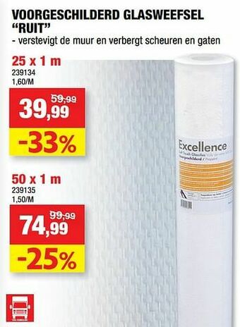 Hubo Voorgeschilderd glasweefsel ruit aanbieding