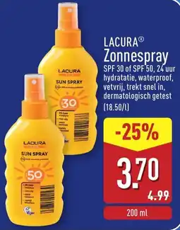 ALDI LACURA Zonnespray aanbieding