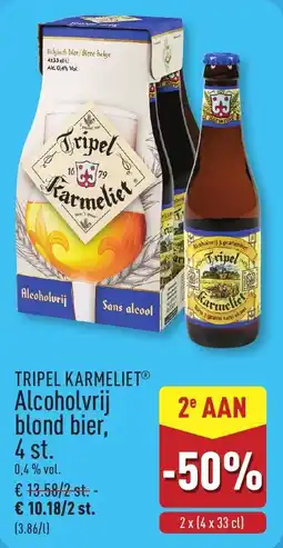 ALDI TRIPEL KARMELIET Alcoholvrij blond bier, 4 st. aanbieding