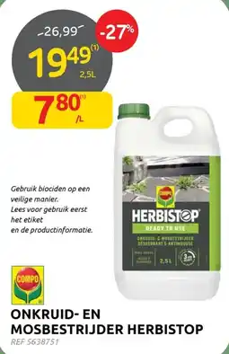 BricoPlanit onkruid- en mosbestrijder herbistop aanbieding