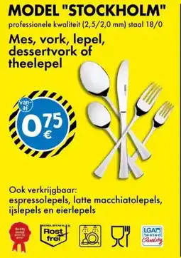 TEDi Model stockholm mes vork lepel dessertvork of theelepel aanbieding