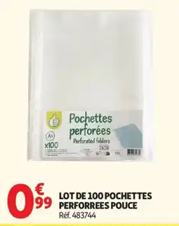 Auchan lot de 100 pochettes perforrees pouce aanbieding