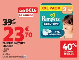 Auchan Pampers baby dry couches aanbieding