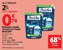Auchan Recharge liquide vaisselle et mains briochin aanbieding