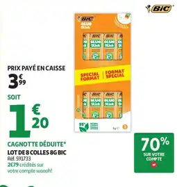 Auchan Lot de 8 colles 8g bic aanbieding