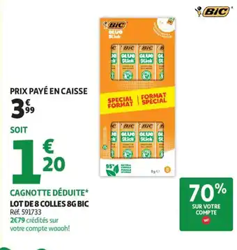 Lot de 8 colles 8g bic