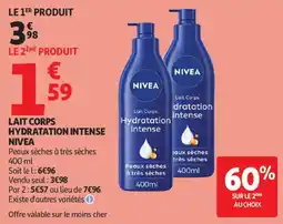 Auchan Lait corps hydratation intense nivea aanbieding