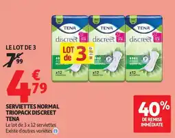 Auchan serviettes normal triopack discreet tena aanbieding