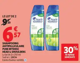 Auchan Shampooing antipelliculaire pure intense head & shoulders aanbieding