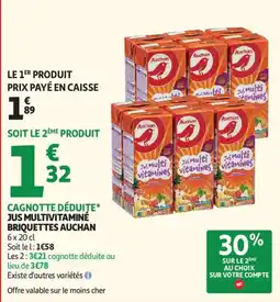 Auchan Jus multivitaminé briquettes Auchan aanbieding