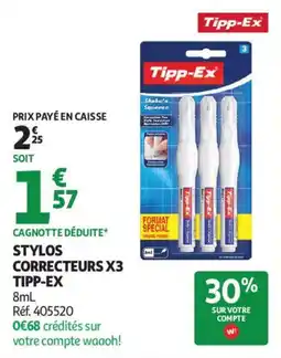 Auchan stylos correcteurs x3 tipp-ex aanbieding
