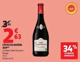 Auchan Côtes du Rhône Combès Saint Sauveur aanbieding