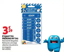 Auchan Étiquettes prénoms mytag aanbieding
