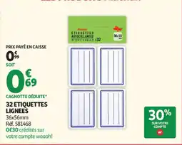 Auchan Etiquettes autocollantes lignees aanbieding