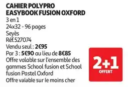 Auchan Cahier polypro easybook fusion oxford aanbieding