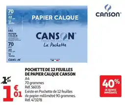 Auchan Pochette de papier calque Canson aanbieding