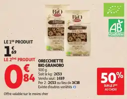 Auchan Orecchiette bio granoro aanbieding