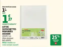 Auchan lot de 50 pochettes perforées auchan aanbieding