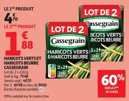 Auchan haricots verts et haricots beurre cassegrain aanbieding