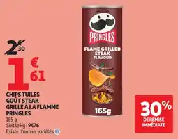 Auchan chips tuiles goût steak grillé à la flamme pringles aanbieding