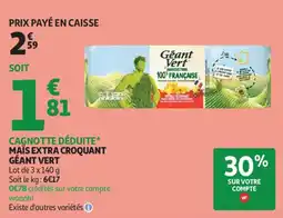 Auchan maïs extra croquant géant vert aanbieding
