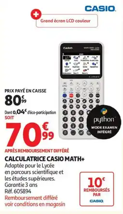 Auchan Calculatrice casio math+ aanbieding